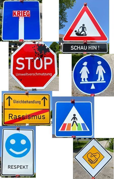 Verkehrsschilder der Gerechtigkeit